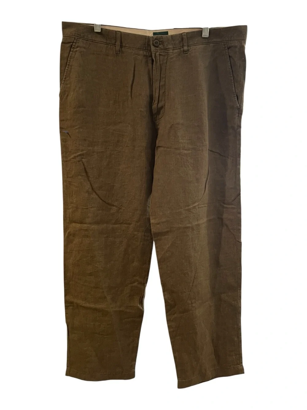 J. Crew Men's Brown Linen-Blend Chinos